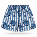 WonderBoy Blue Stripe Flower Mesh Short