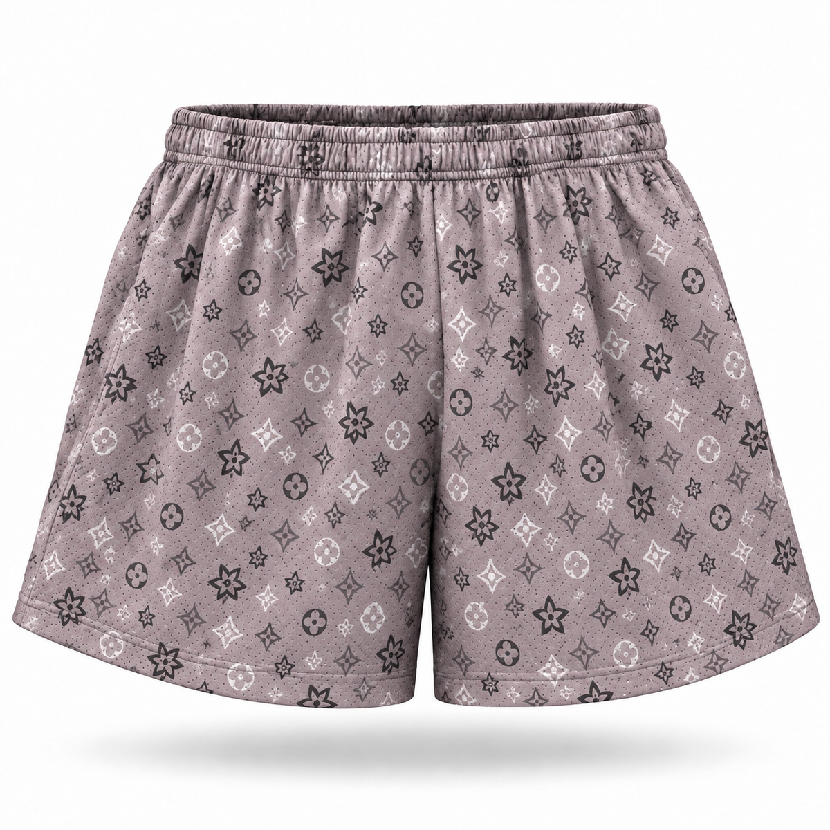 WonderBoy Grey Stars & Flowers Mesh Short